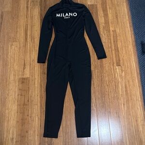 SHEIN Black Jumpsuit with Milano Italy Print